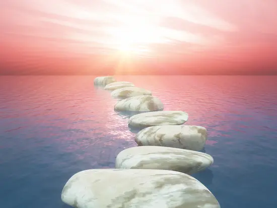 3d-stepping-stones-ocean-against-sunset-sky - small